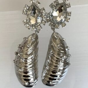 Aretes brillantes plateados
