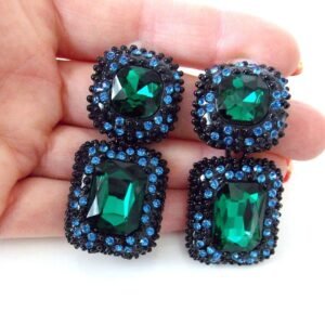 Aretes de fiesta medianos verdes